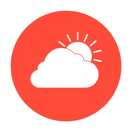 sun cloud icon. Flat design style  のイラスト素材