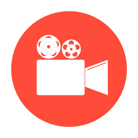 Cinema camera icon. Flat design styleのイラスト素材
