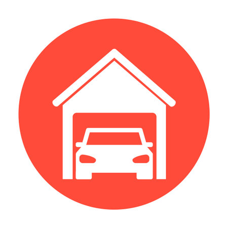 car garage. Flat design style  のイラスト素材