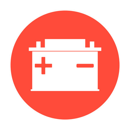 car battery icon. Flat design style のイラスト素材