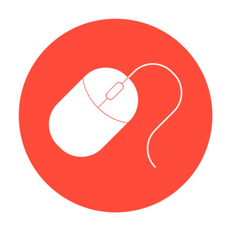 Computer mouse icon, vector illustration. Flat design styleのイラスト素材