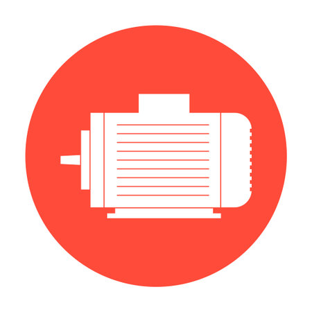 Electric motor icon flat Illustrationのイラスト素材