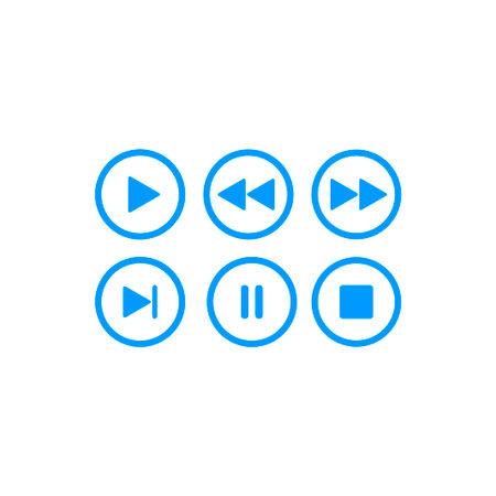 Media player buttons collection vector design elements.のイラスト素材