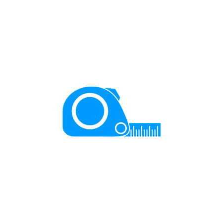 Tape measure icon. Roulette construction  simbol. Flatのイラスト素材