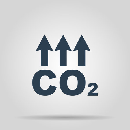 Chemistry sign. CO2 carbon dioxide icon. Flatのイラスト素材