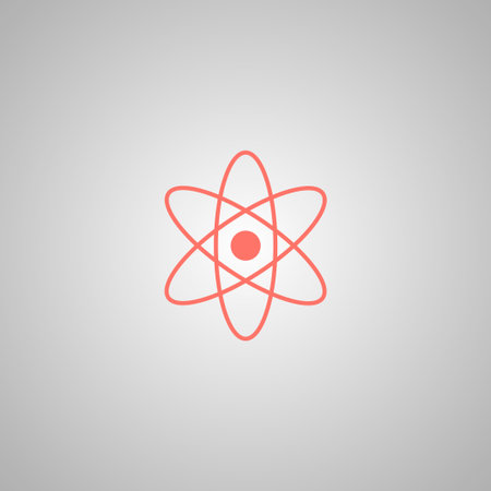 abstract physics science model icon, vector illustration. Flat design style.