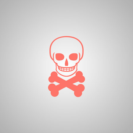 Skull icon isolated. Flat design style