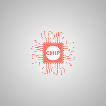 Vector chip icon, isolated vector illustrationのイラスト素材