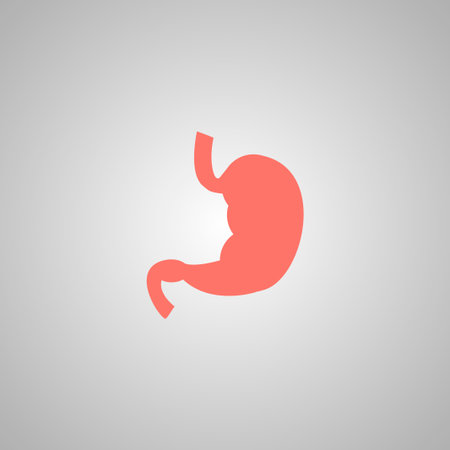 Icon of human stomach in flat styleのイラスト素材