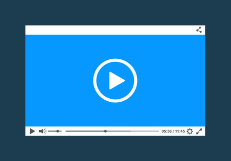 Flat clean video player for web. Vectorのイラスト素材