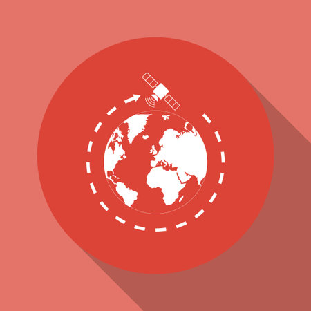 Illustration of globe symbol and satellites. EPSのイラスト素材