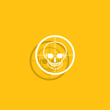 Illustration of a crosshair icon with a skullのイラスト素材