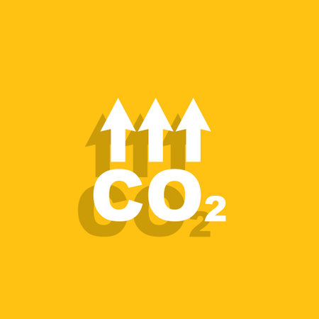 Chemistry sign. CO2 carbon dioxide icon. Flatのイラスト素材