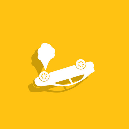 Car crash concept. Layered vector illustration. Flatのイラスト素材