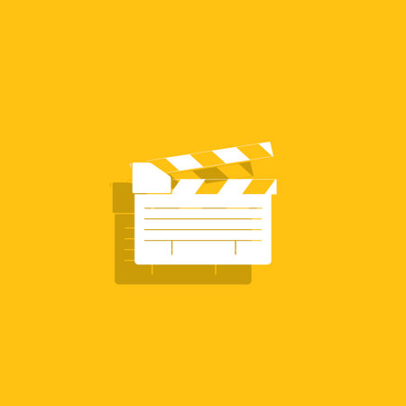 movie clapper board, movie maker vector.のイラスト素材