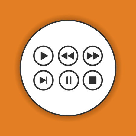 Media player buttons collection vector design elements.のイラスト素材