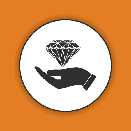 Hand and diamond icon. Flat design style eps 10のイラスト素材