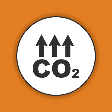 Chemistry sign. CO2 carbon dioxide icon. Flatのイラスト素材
