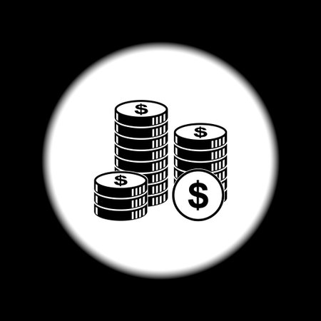 stack of coins icon. Design style eps 10のイラスト素材