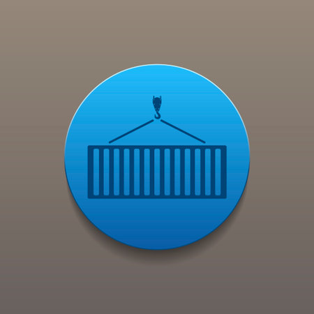 crane moving container icon. Flat design style eps 10のイラスト素材