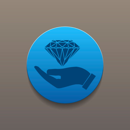 Hand and diamond icon. Flat design style eps 10のイラスト素材
