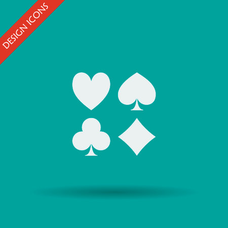 Vector Playing Card Suit Icon Symbol Setのイラスト素材