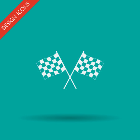 racing flag icon. Flat design style eps 10のイラスト素材