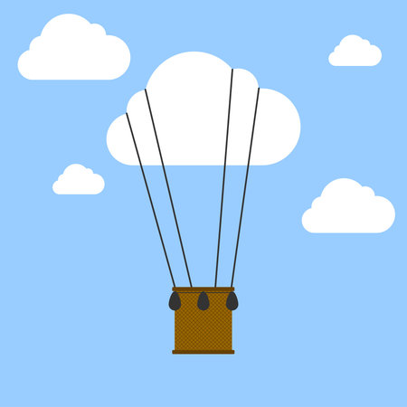 Flat design modern vector illustration of a hot air balloon concept for new business project, creative start on market.のイラスト素材