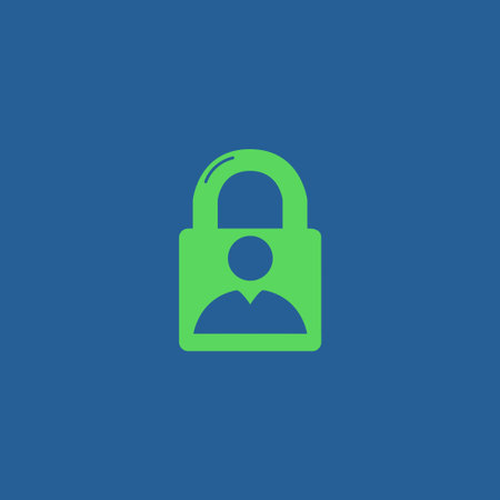 lock icon and man. Flat design style eps 10
