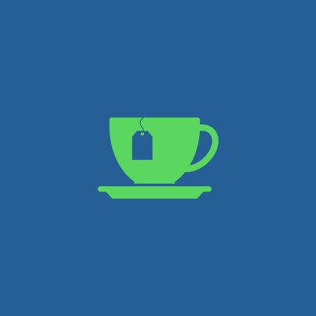 cup with tea bag . Flat design style eps 10のイラスト素材