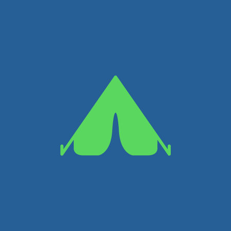 The tent icon. Travel symbol. Flat Vector illustrationのイラスト素材