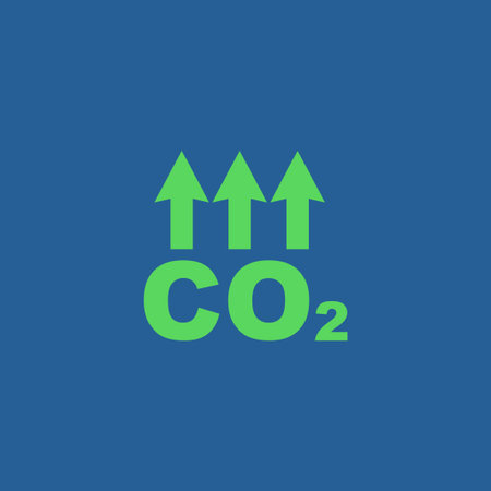 Chemistry sign. CO2 carbon dioxide icon. Flatのイラスト素材