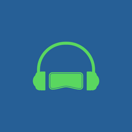 Virtual reality headset icon, flat design, vectorのイラスト素材