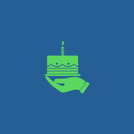 Birthday cake web icon. Flat design style eps 10のイラスト素材