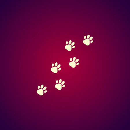 footprints of dogs, turn right -vector illustrationのイラスト素材