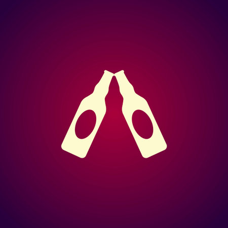Beer bottle vector icon. Flat design styleのイラスト素材