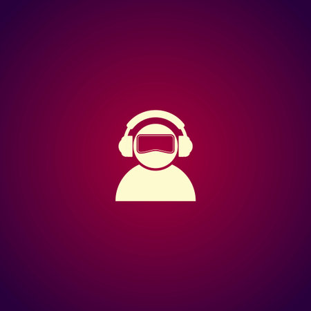 Virtual reality headset icon, flat design, vectorのイラスト素材