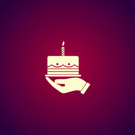 Birthday cake web icon. Flat design styleのイラスト素材