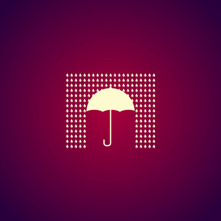Umbrella sign icon. Rain protection symbol. Flat design styleのイラスト素材