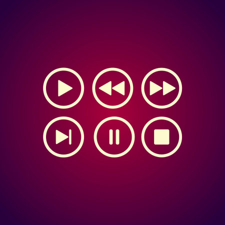 Media player buttons collection vector design elements.のイラスト素材