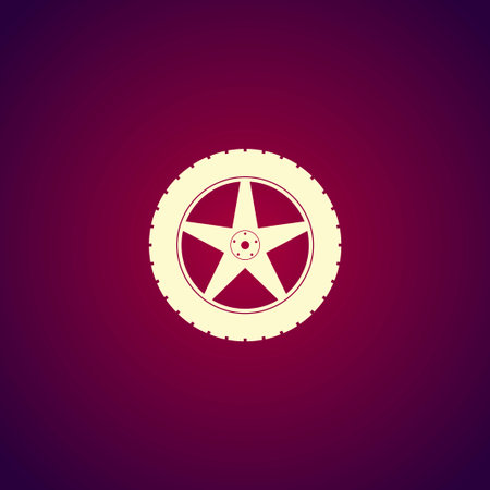 car wheel vector icon. Flat design styleのイラスト素材