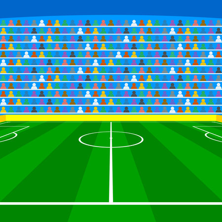 Soccer field with Line and Grass Texture, vector illustrationのイラスト素材