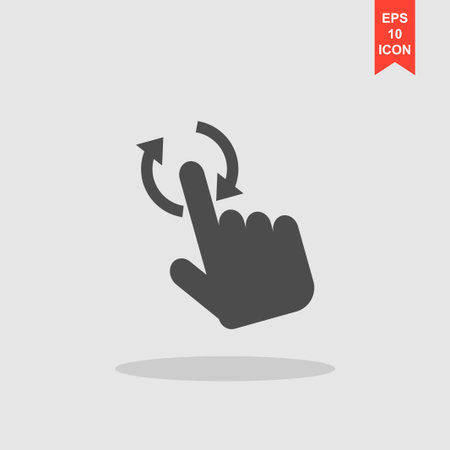 Sign emblem vector illustration. Hand with touching a button or pointing fingerのイラスト素材