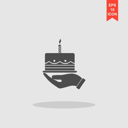 Birthday cake web icon. Flat design style eps 10のイラスト素材