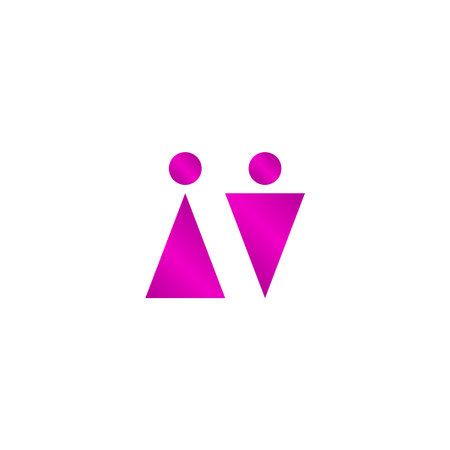WC sign icon. Toilet symbol. Male and Female toilet. Flat design.のイラスト素材