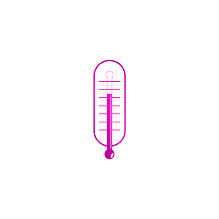 Flat style with long shadows, thermometer vector icon illustrationのイラスト素材