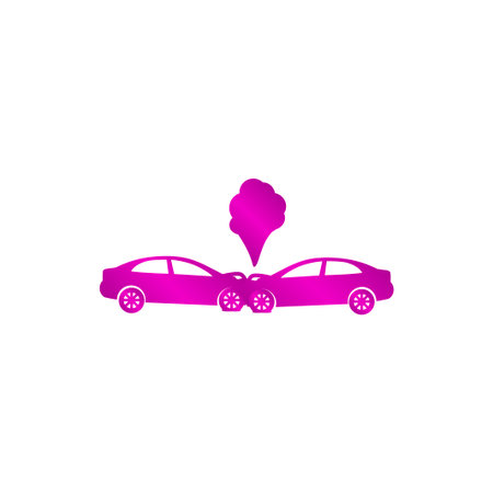 Car crash concept. Layered vector illustration. Flatのイラスト素材