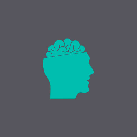 Icon of Human Head and Brain. Concept illustration for design.のイラスト素材
