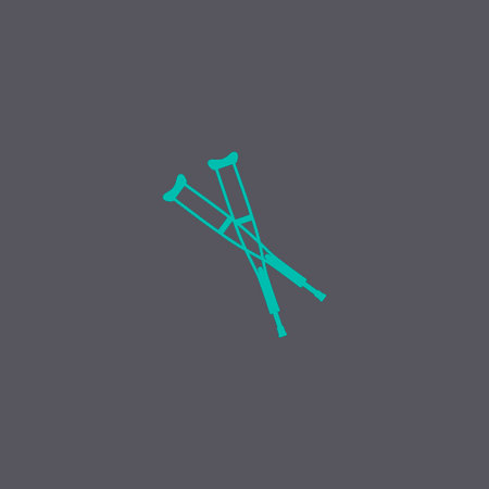 Crutches icon. Modern design flat styleのイラスト素材