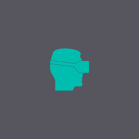 Virtual reality headset icon, flat design, vectorのイラスト素材